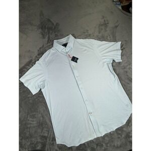 Cremieux 38 Men's XL Medium Button Down Shirt Short Sleeve Baby Blue NWT